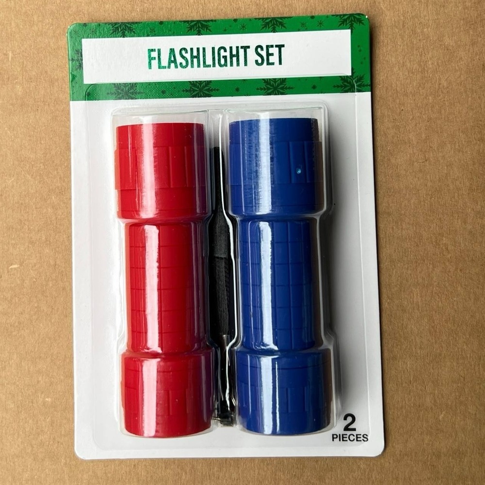 FESTiVE VOICE Blue & Red Mini Pocket Size Flashlight Set New